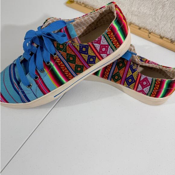 Pachamama Peru Womens S7 Handmade Woven Sneakers Boho Excellent Preowned - Picture 2 of 7